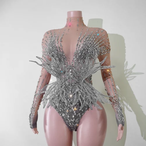 Rhinestone Mesh 3D Stage Performance Wings for Women