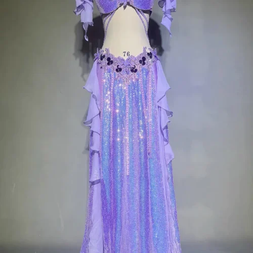 Competition Rhinestone Embroidered Belly Dance Costume for Women